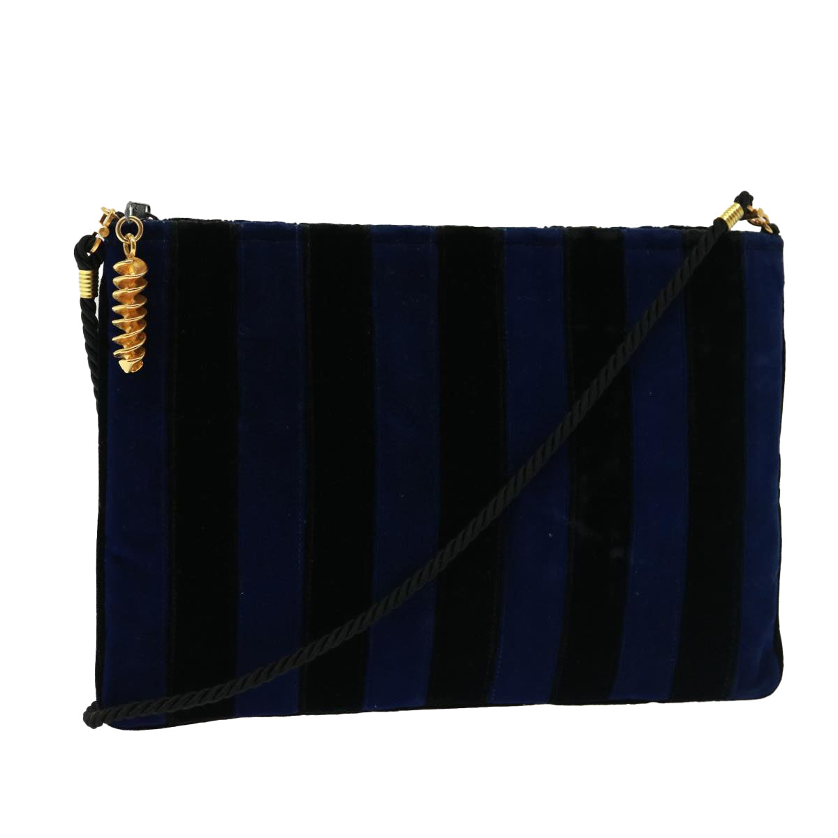 Luxury Fendi Shoulder Bag Velor Blue Black79448