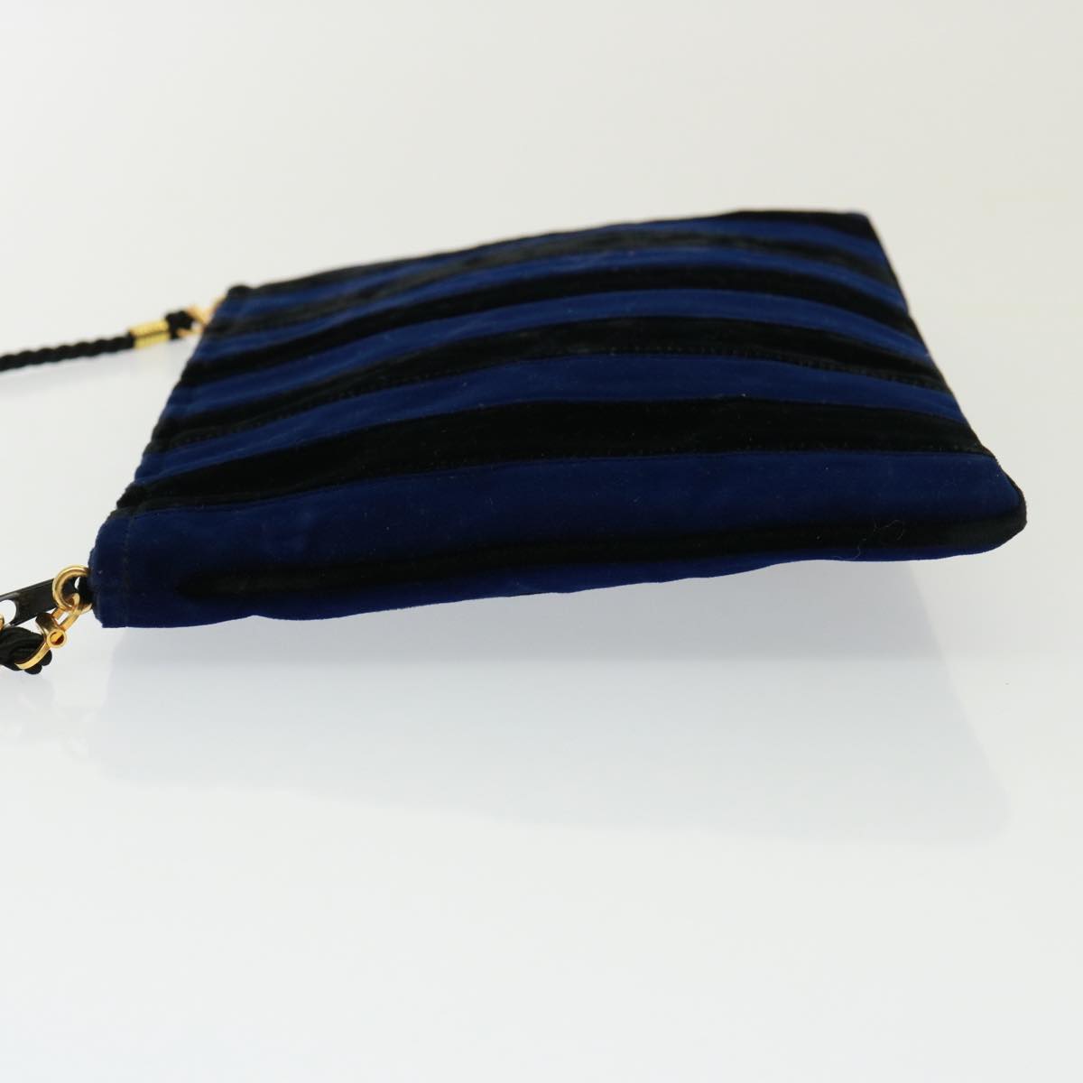 Luxury Fendi Shoulder Bag Velor Blue Black79448