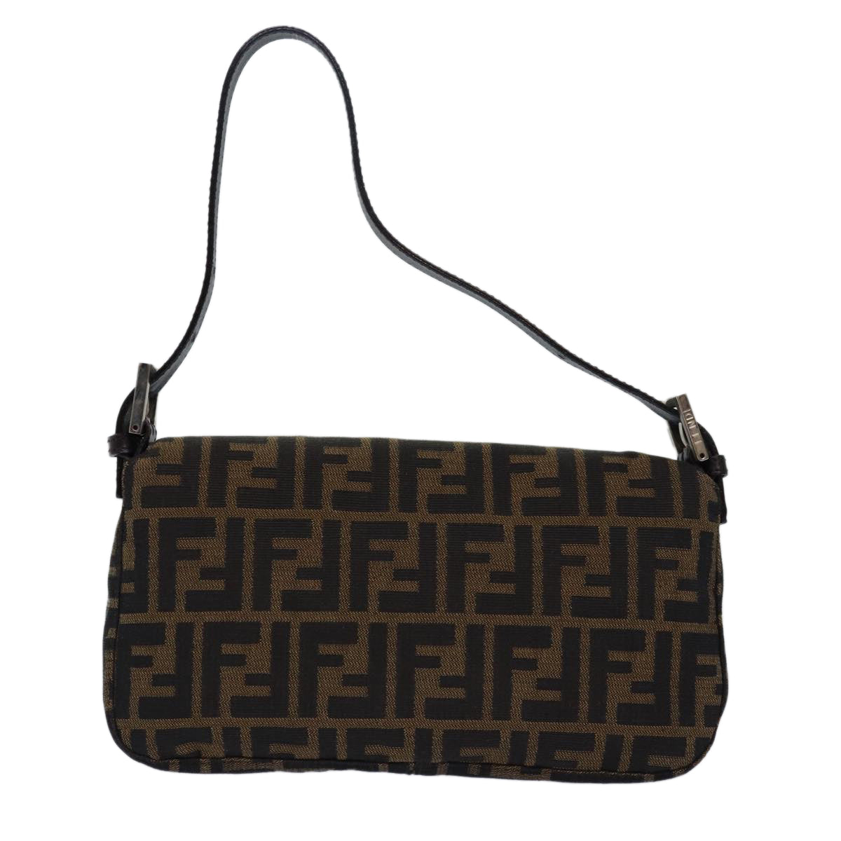 Luxury Fendi Zucca Canvas Mamma Baguette Shoulder Bag Brown Black79451A