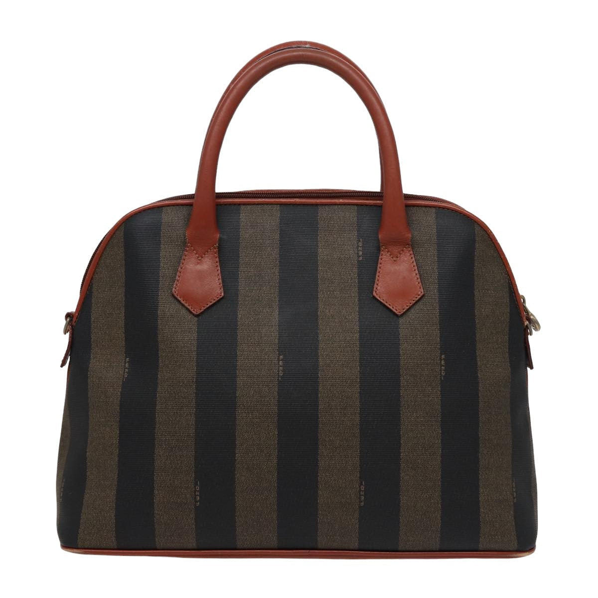 Luxury Fendi Pecan Canvas Hand Bag Brown Black79499