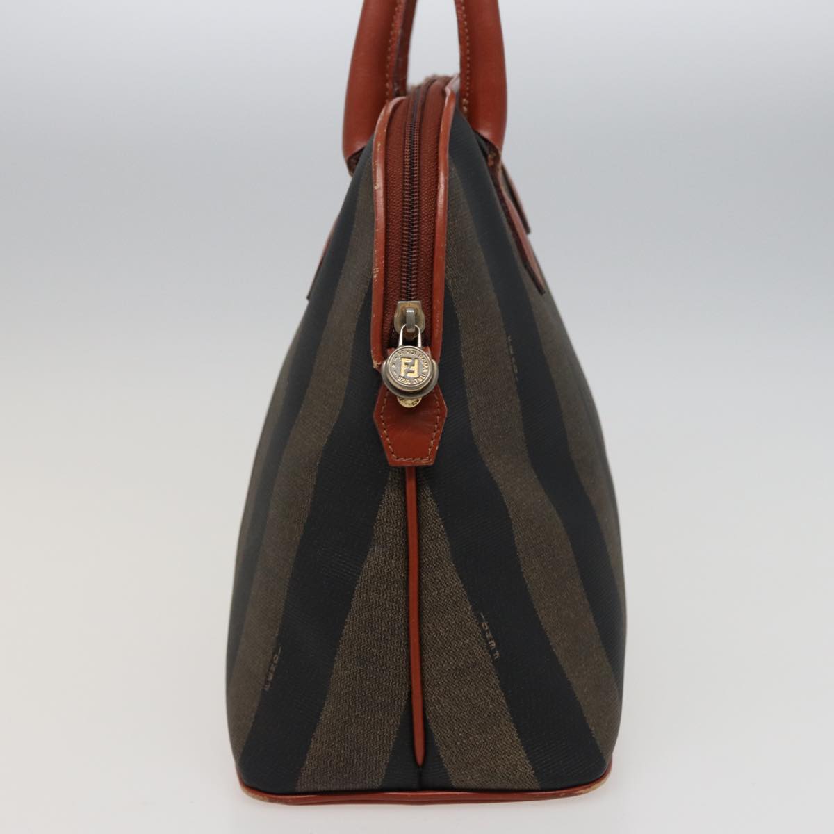 Luxury Fendi Pecan Canvas Hand Bag Brown Black79499
