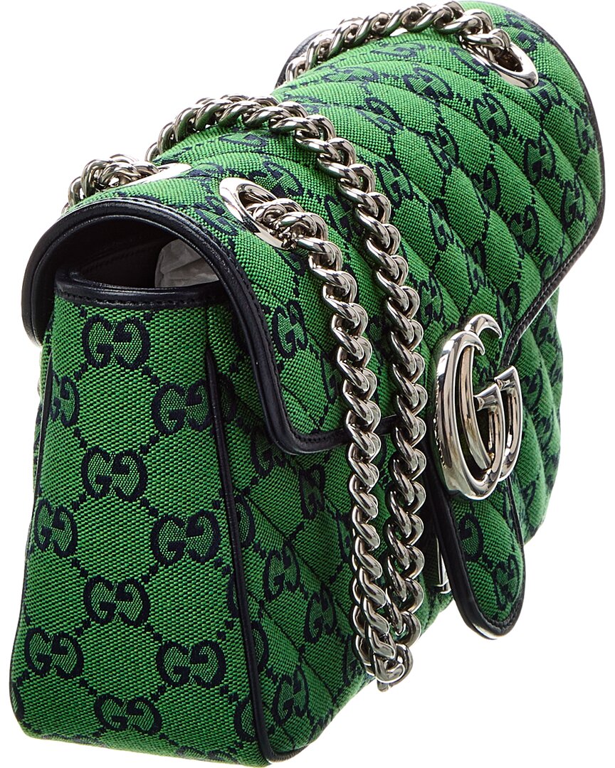 Luxury Gucci Trending 2025 GG Marmont Small GG Canvas & Leather Shoulder Bag