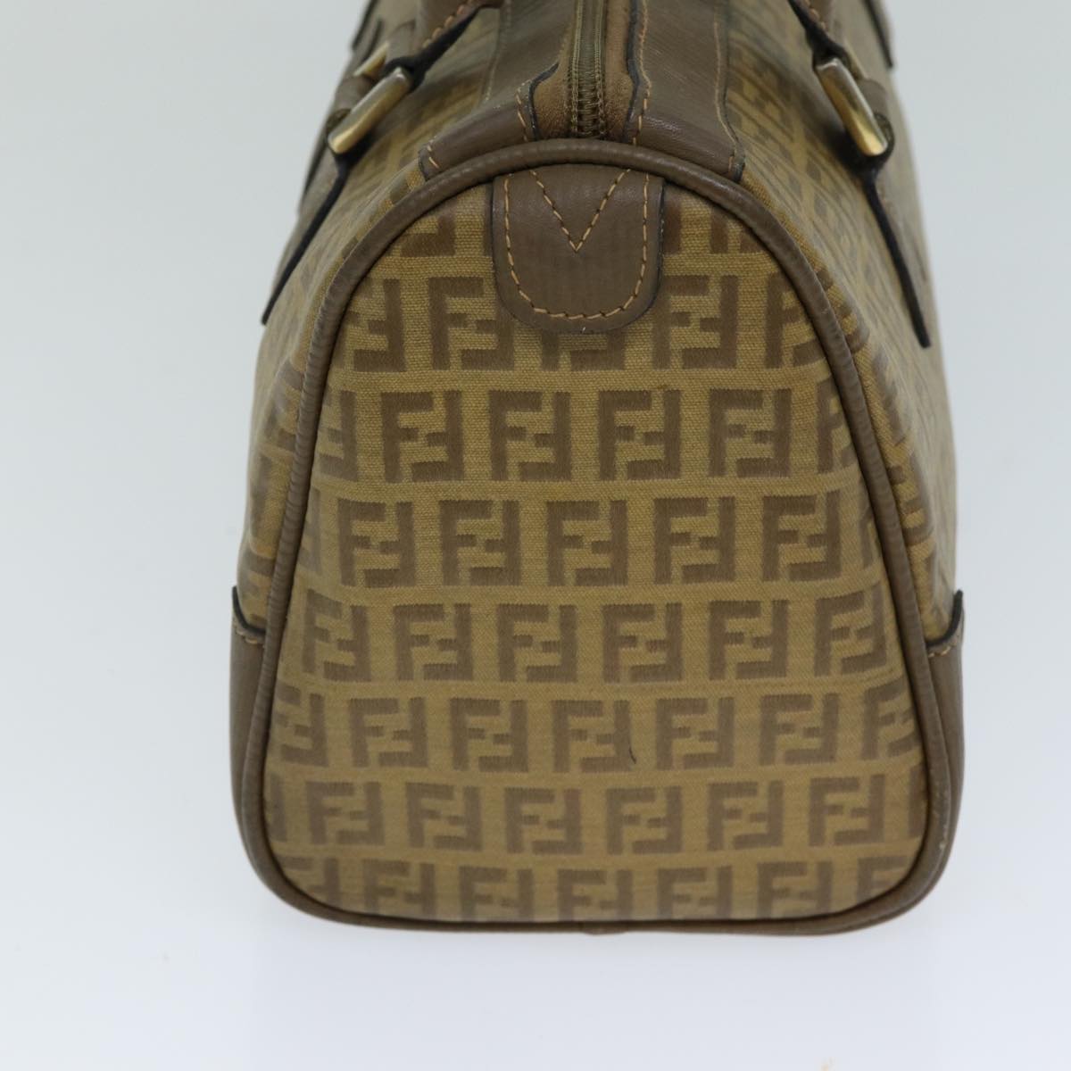 Luxury Fendi Zucchino Canvas Boston Bag Vintage Beige79528