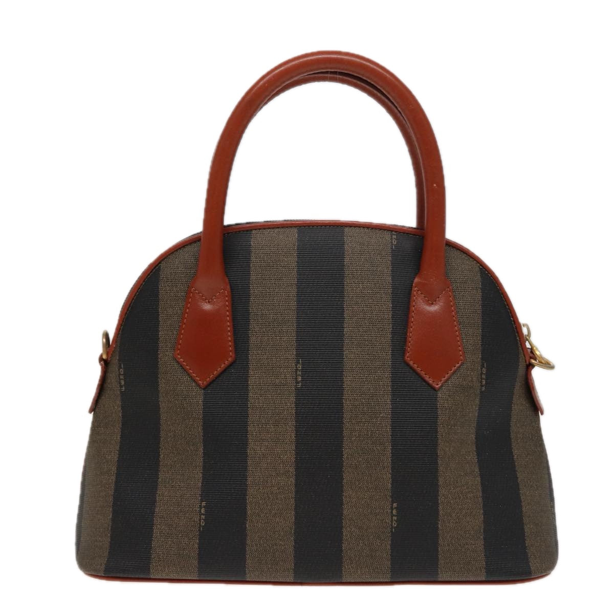 Luxury Fendi Pecan Canvas Hand Bag Brown Black79555