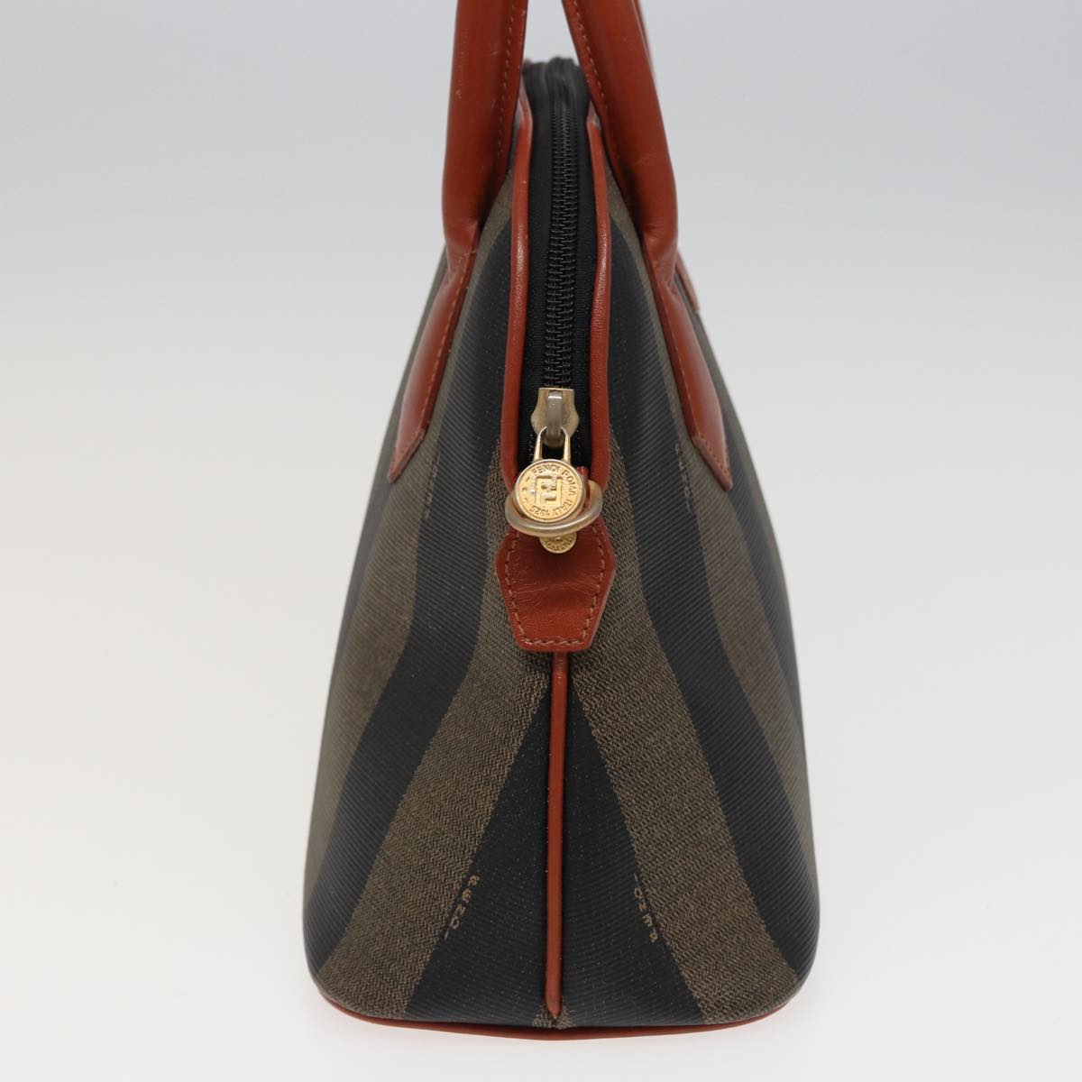 Luxury Fendi Pecan Canvas Hand Bag Brown Black79555