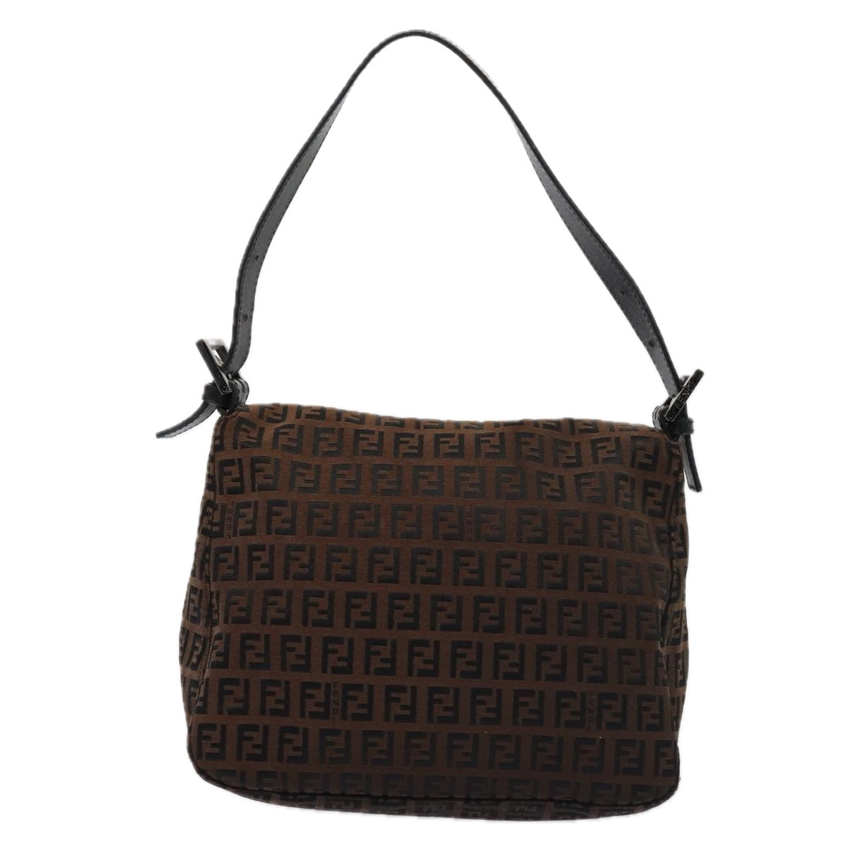 Luxury Fendi Zucchino Canvas Mamma Baguette Shoulder Bag Brown79575
