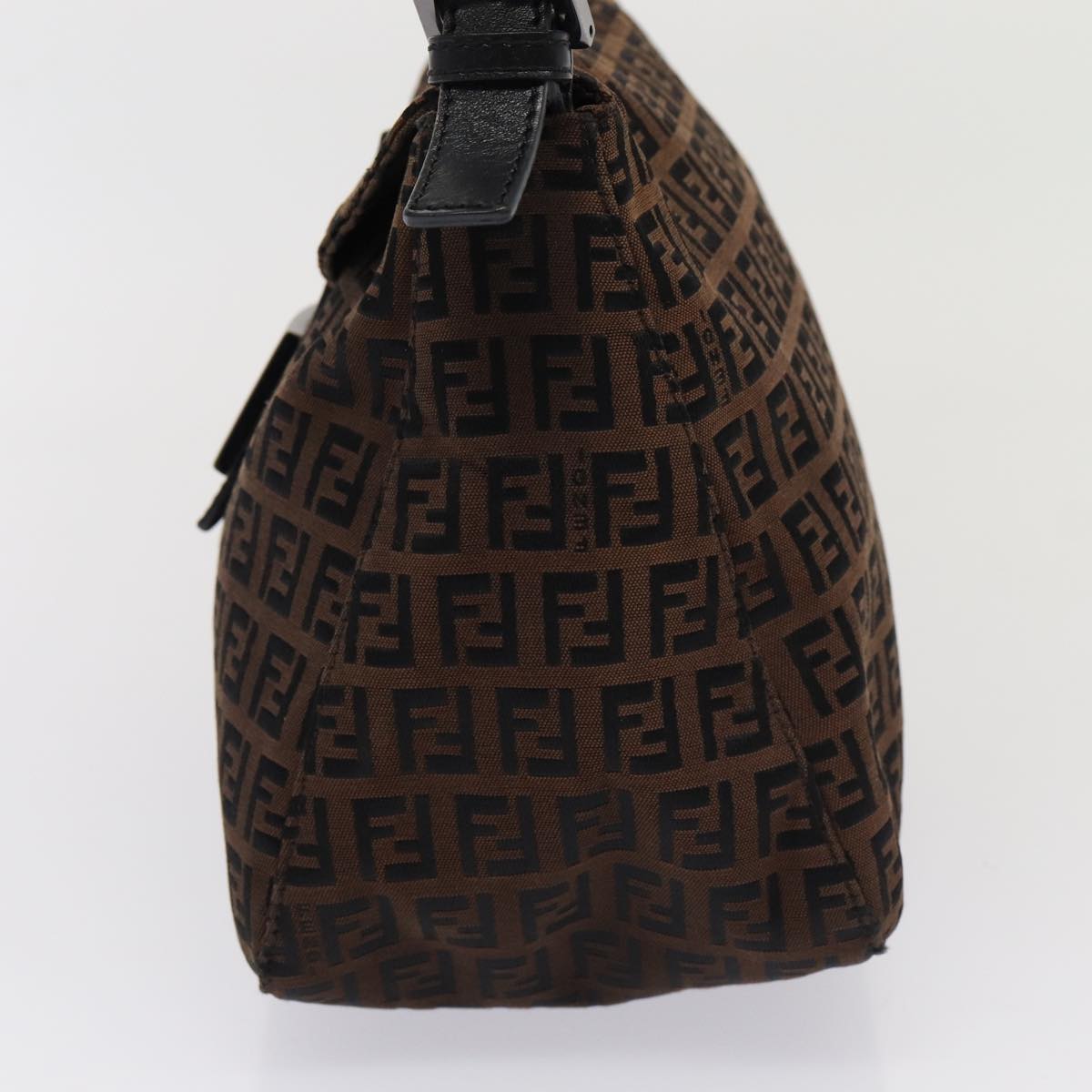 Luxury Fendi Zucchino Canvas Mamma Baguette Shoulder Bag Brown79575