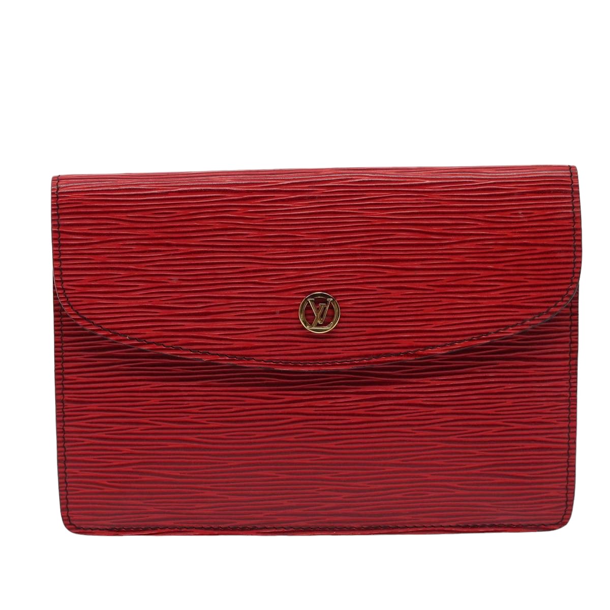 LOUIS VUITTON Epi Montagne 20 Clutch Bag Red LV 79657