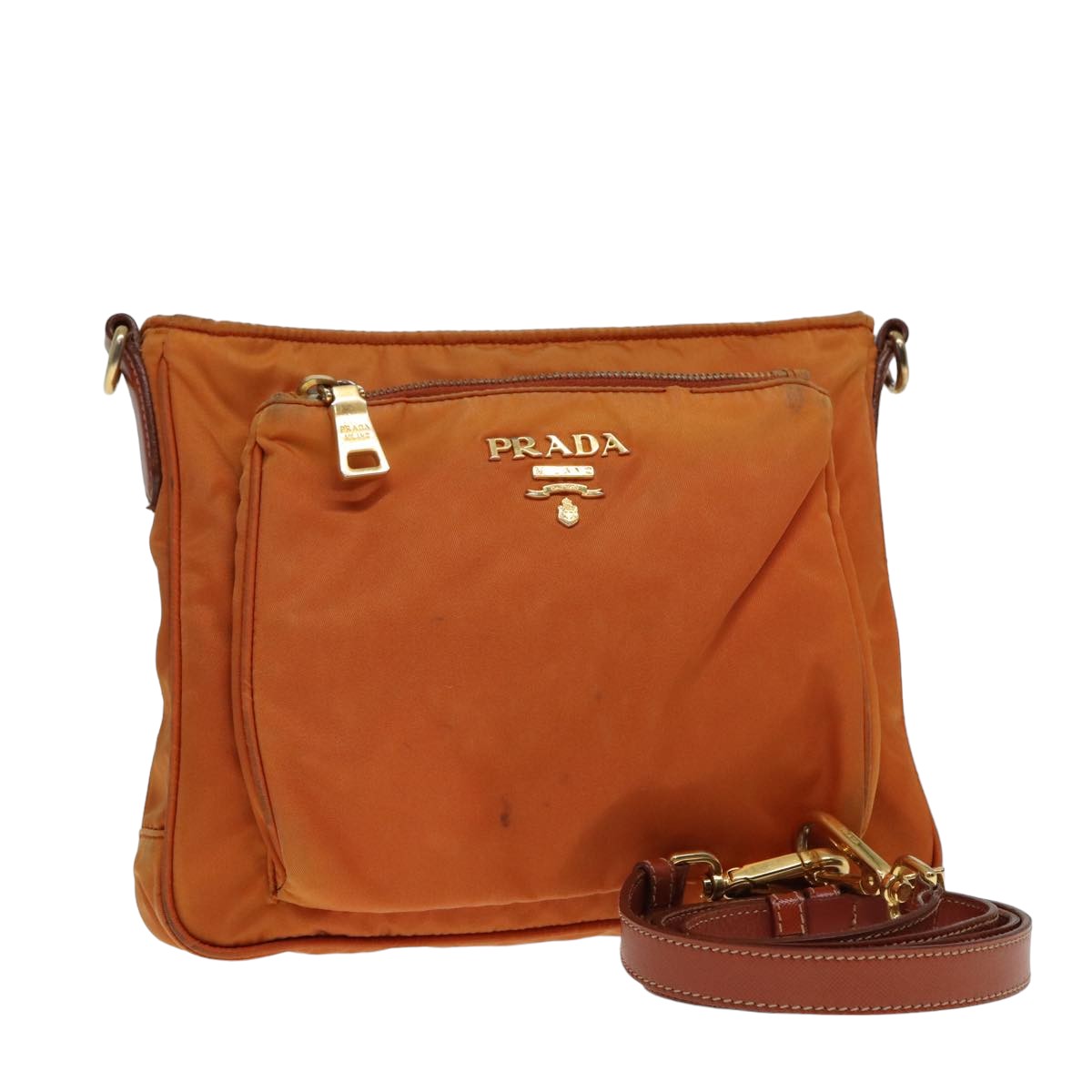 Luxury PradaShoulder Bag Nylon Orange 79767