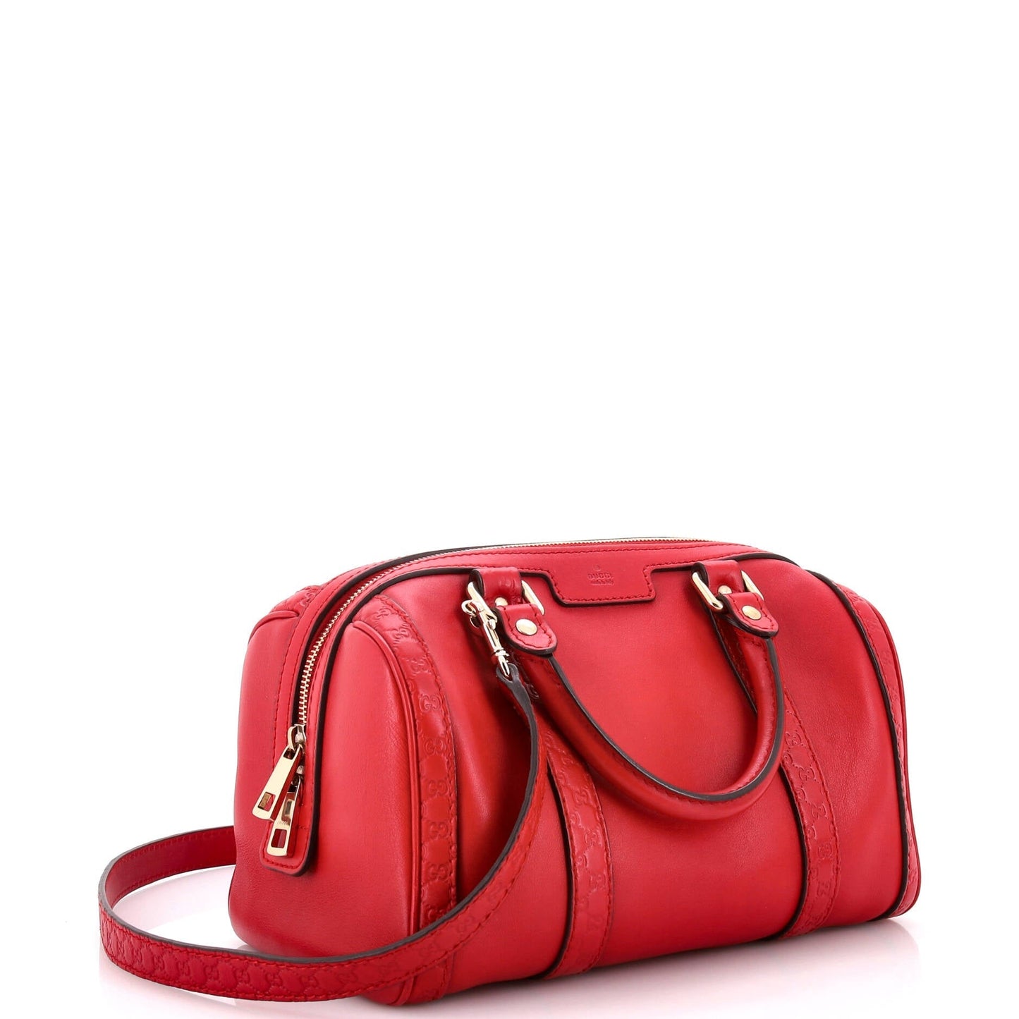 Joy Boston Bag Leather with Microguccissima Detail Small