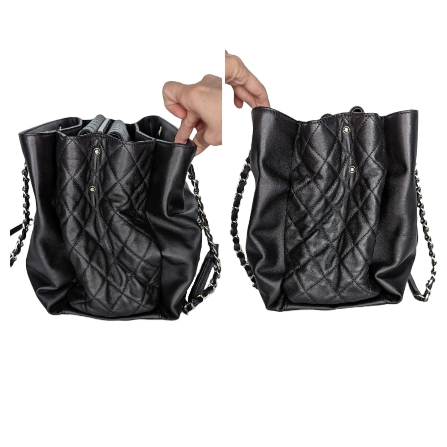 Luxury Chanel bag Accordion Shopping Lambskin Medium Tote