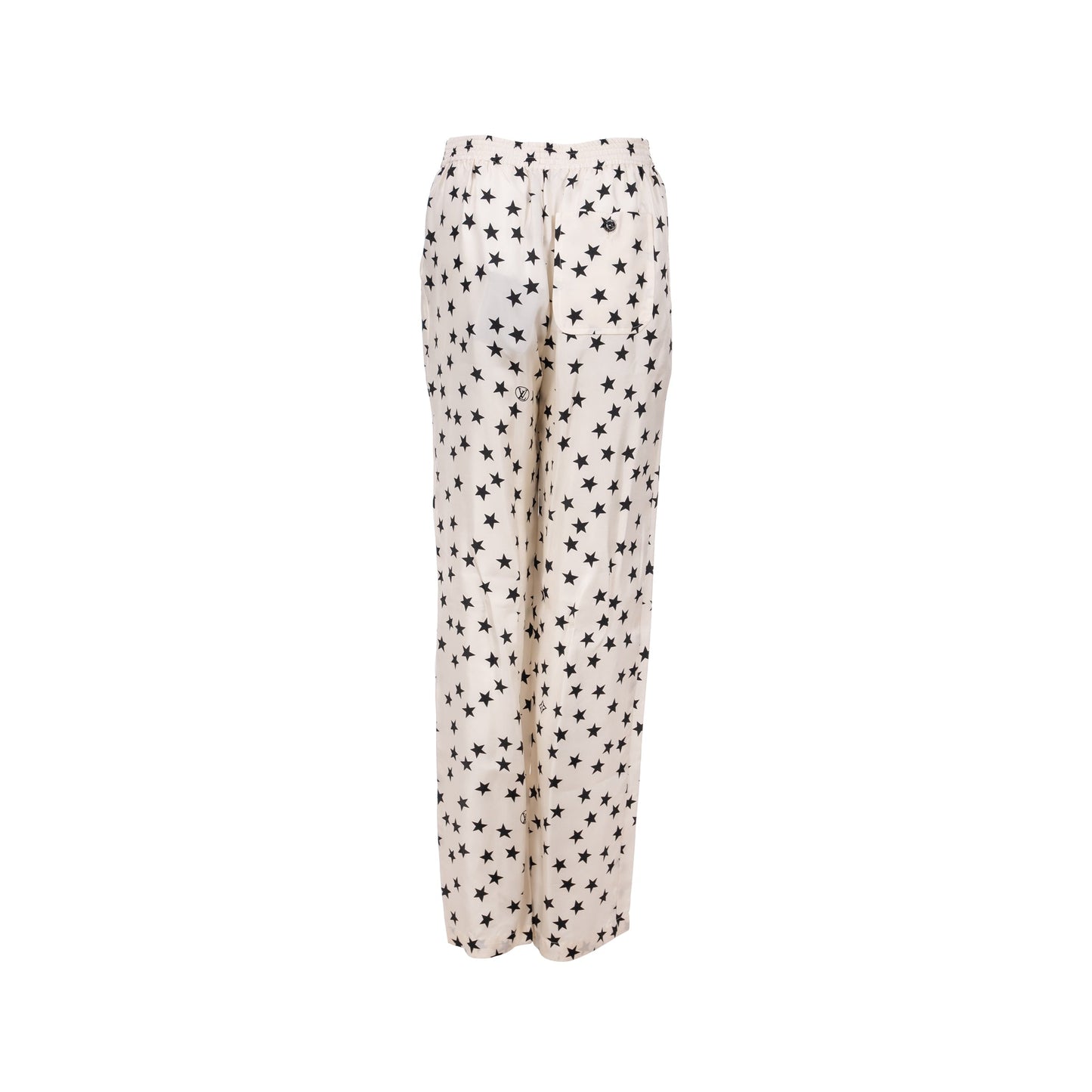 LOUIS VUITTON Size 36 Stars Silk Pajamas White/Black