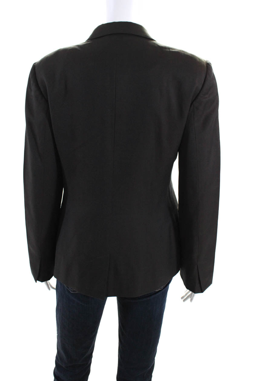 Gucci Womens Three Button Blazer Jacket Gray Wool