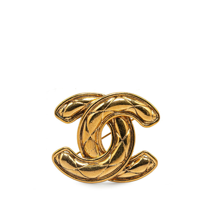 Chanel Vintage Coco Mark Brooch Gold Plated