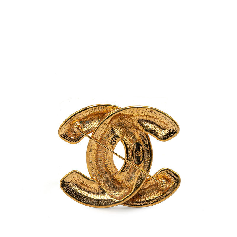 Chanel Vintage Coco Mark Brooch Gold Plated