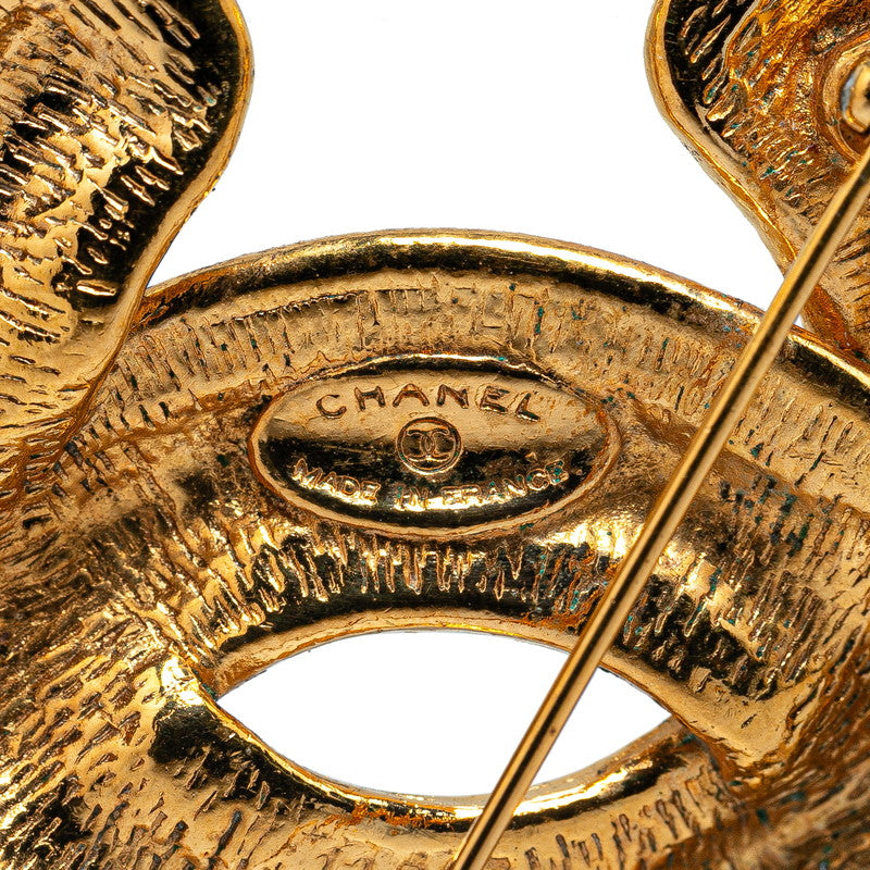 Chanel Vintage Coco Mark Brooch Gold Plated