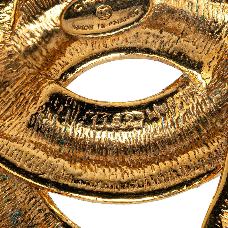 Chanel Vintage Coco Mark Brooch Gold Plated