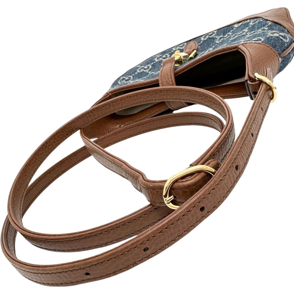 Gucci Jackie 1961 Mini Hobo Denim Leather Bag