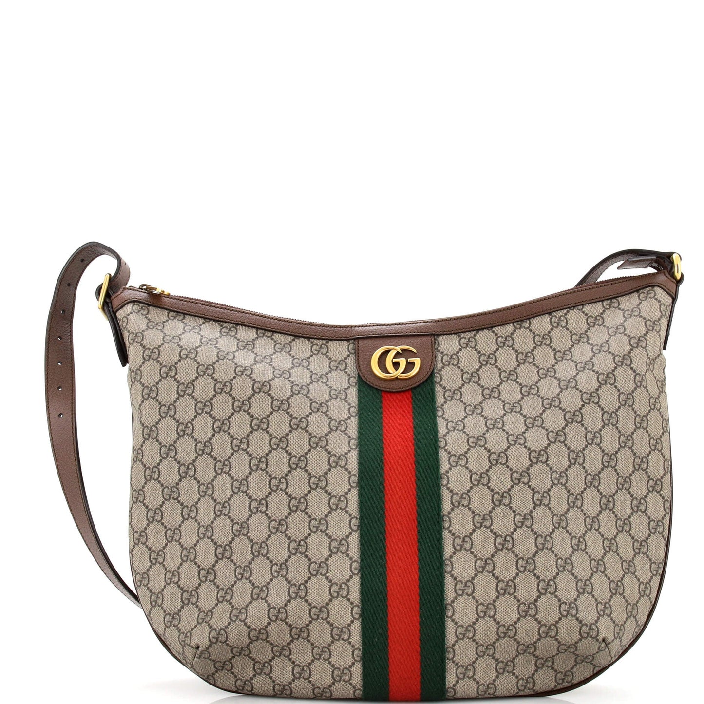 Luxury Gucci Trending 2025 Ophidia Half Moon Hobo GG Coated Canvas Large