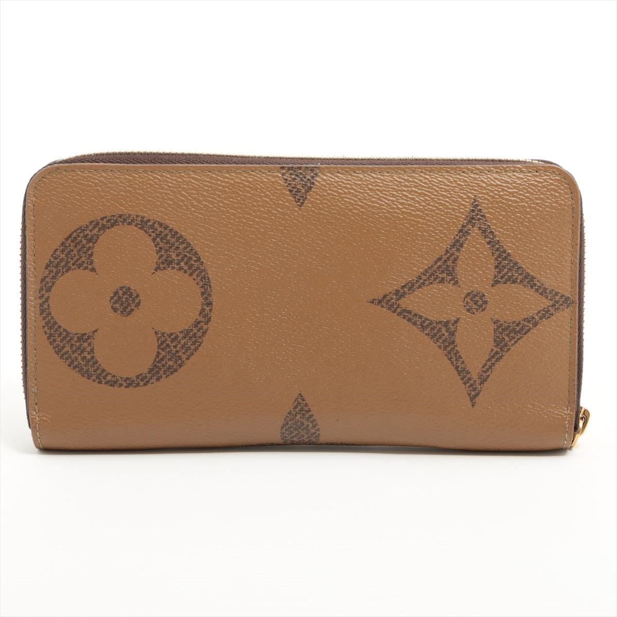 Louis Vuitton Giant Monogram Reversee Zippie Wallet M69353 Black X Brown Round Zip Wallet