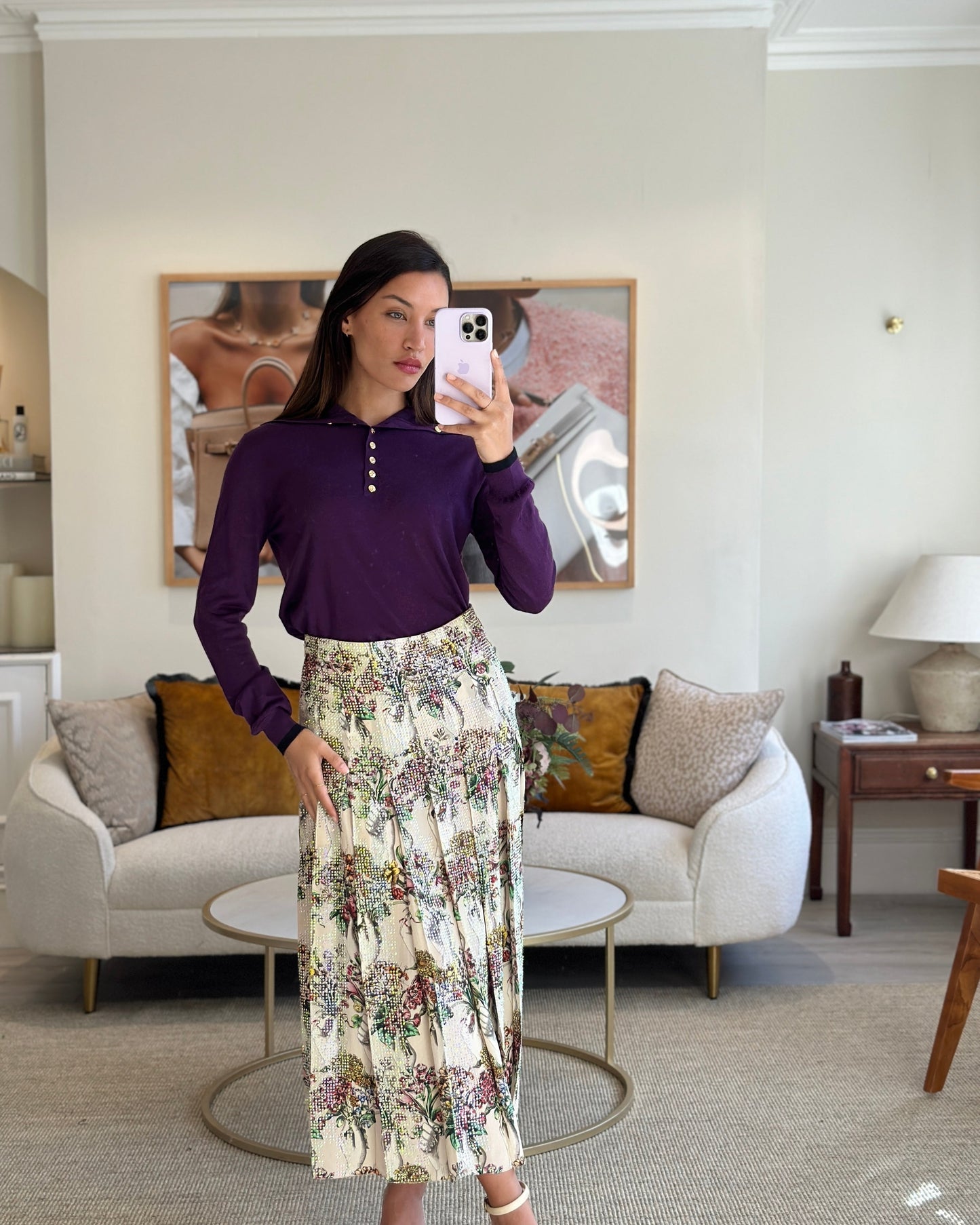 Luxury Gucci Floral Bouquet Print with Crystals Skirt IT 38 (UK 6)  2250
