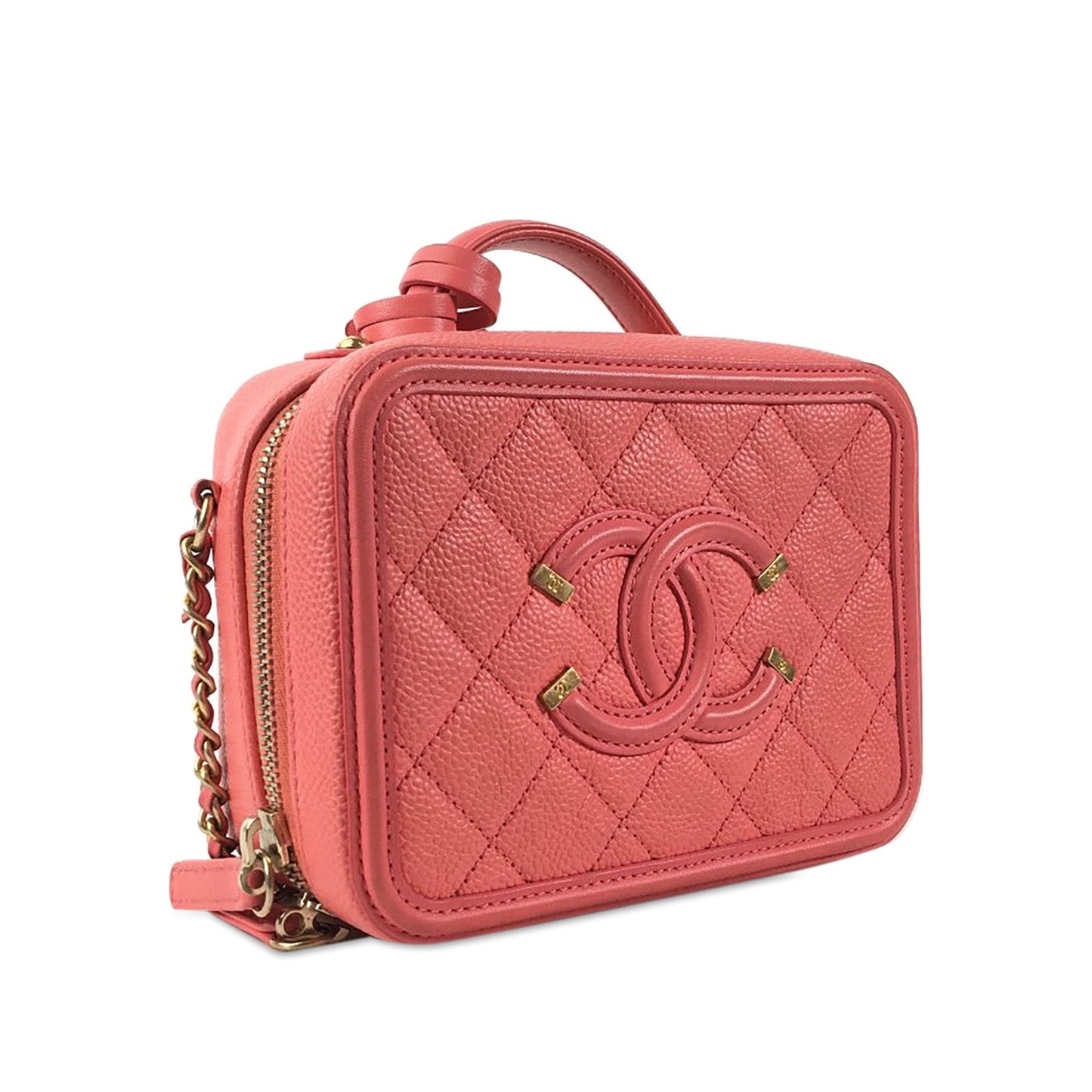 Luxury Chanel Filigree Vanity Bag Small Pink Caviar