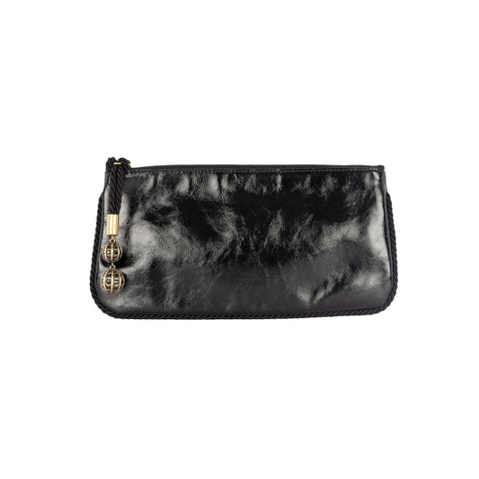 Luxury Gucci Trending 2025 Shiny Leather Clutch with Braided Trim & Tassel - '10s