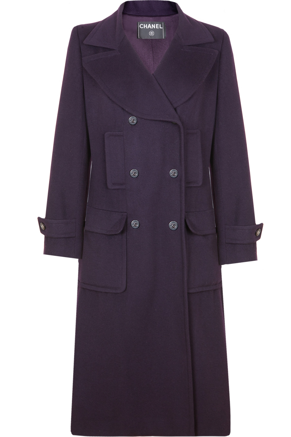 CHANEL Coat Cashmere Purple