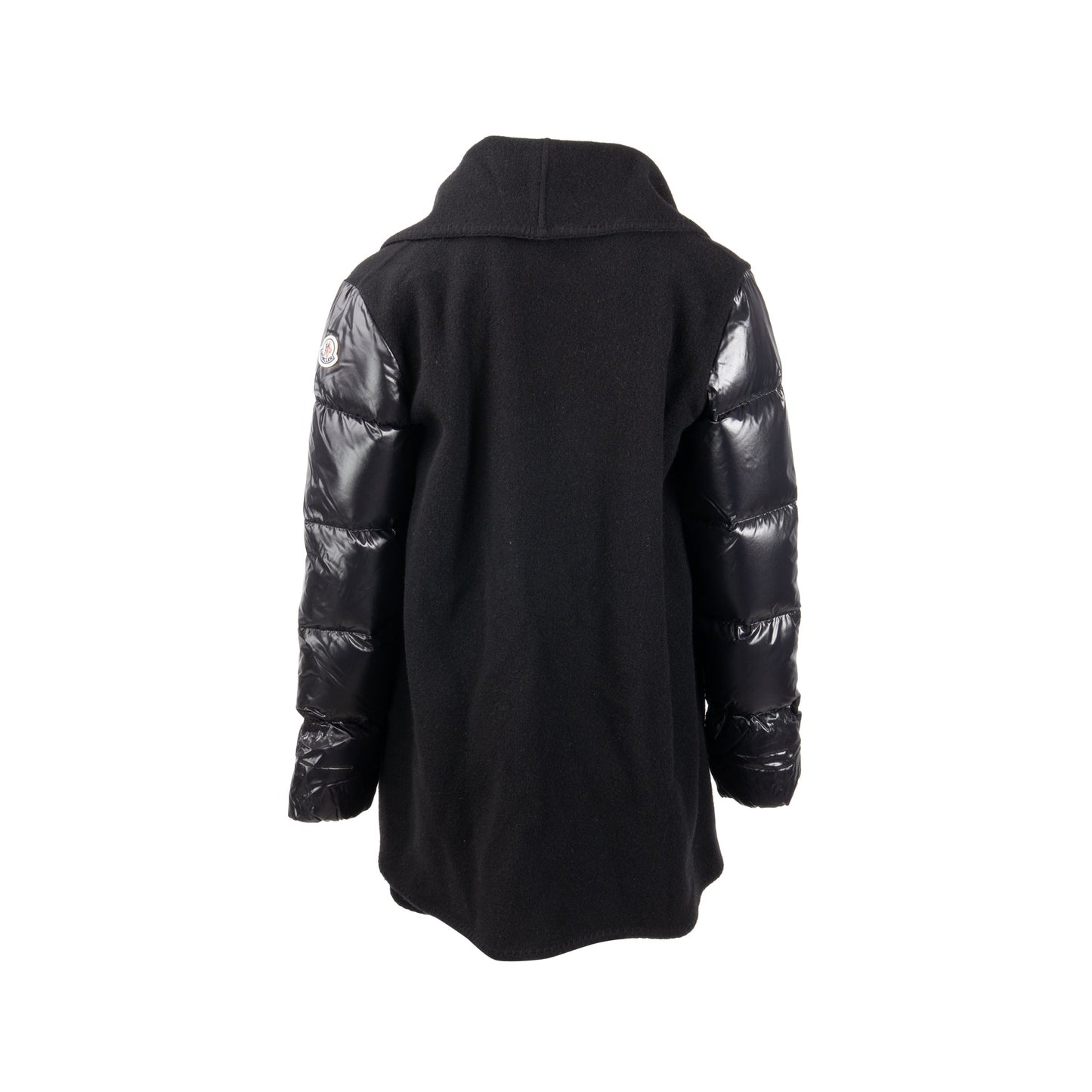 Moncler Size S Padded Wool Cardi-Coat Black
