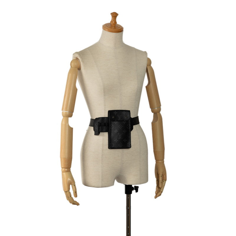 Louis Vuitton Monogram Eclipse Sanctuary Utility Waistport Body Bag M0235Q Gr PVC Leather Men LOUIS VUITTON
