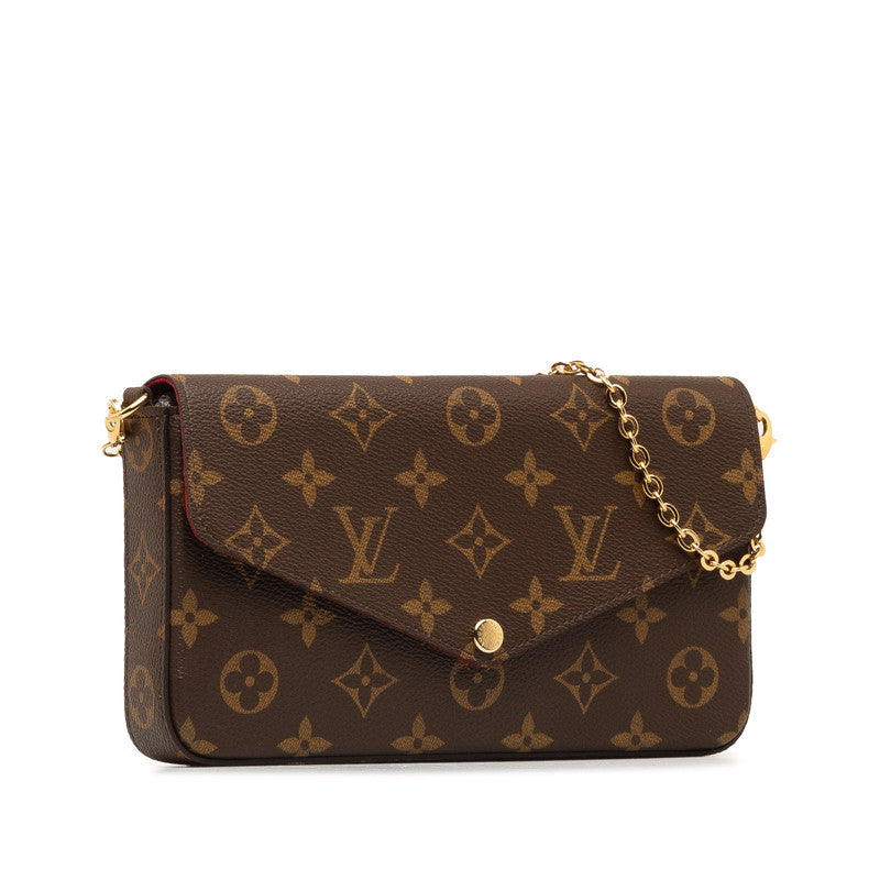 Louis Vuitton Monogram Pochette Felice Chain Shoulder Bag M81896 Brown PVC Leather  Louis Vuitton