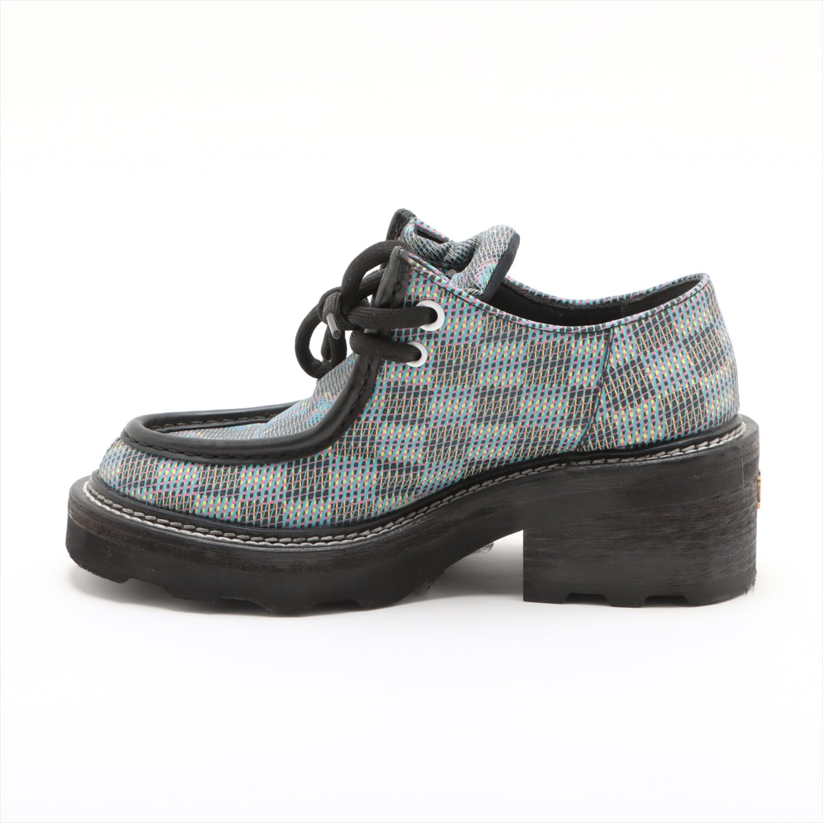 Louis Vuitton LV Bubble Line 19 Years Canvas  Leather Trainers 36 1/2  Multicolor MA0169 Damier LV Logo