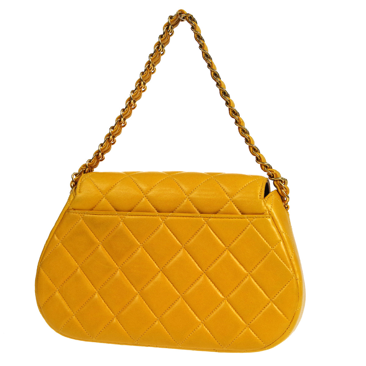 Luxury Chanel 1996-1997 Round Flap Handbag Orange Lambskin