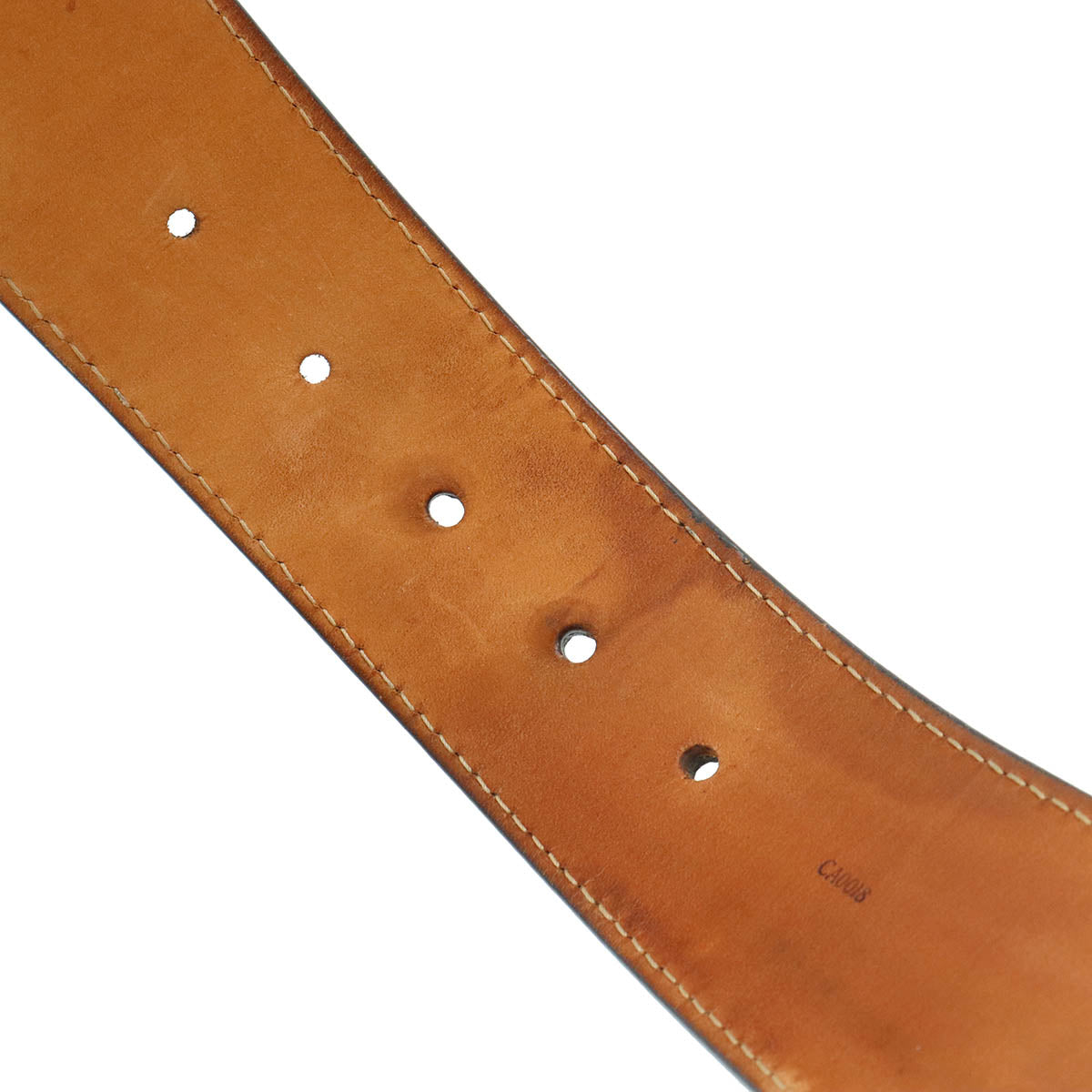 LOUIS VUITTON Louis Vuitton Sanctuary Jeans Belt Leather Black Black  Silver  #95 M6812T