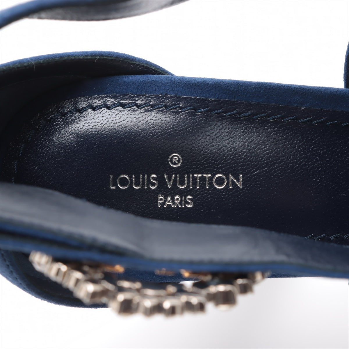 Louis Vuitton 19 year sweater sandal 36 1/2 ladies blue MA0149 Vision