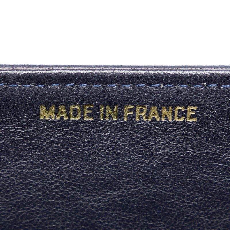 Chanel Matrases Turton Chain Shoulder Bag Navy White G Leather  Chanel