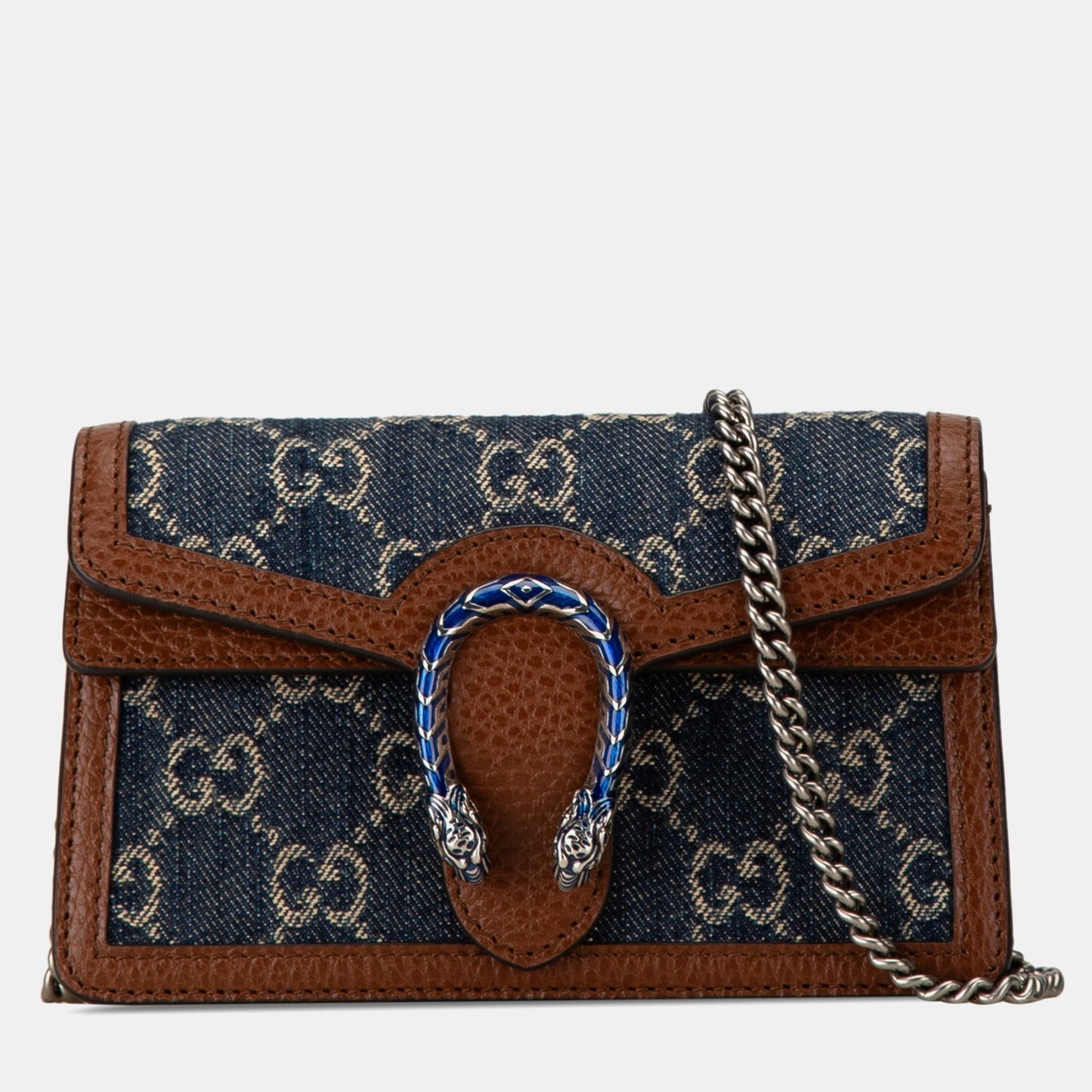 Luxury Gucci Trending 2025 Super Mini GG Denim Dionysus Crossbody Bag