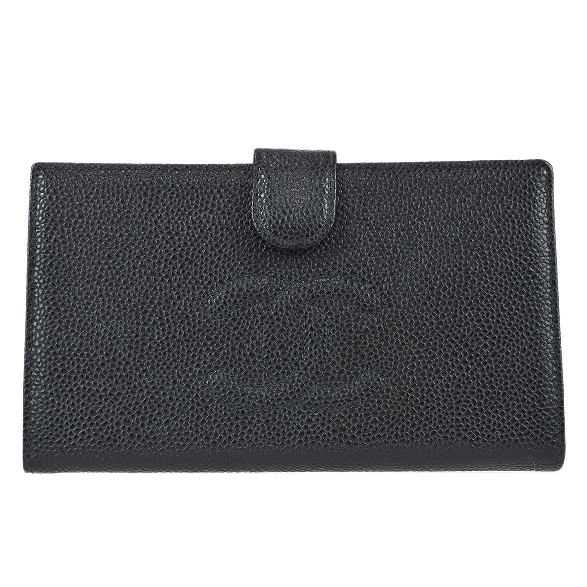 Luxury Chanel 2000-2001 Timeless Long Wallet Black Caviar