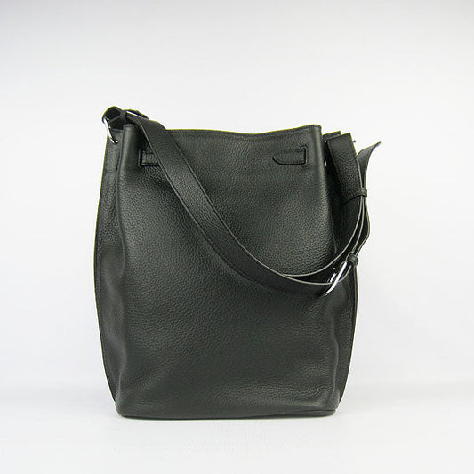 Luxury Hermes Nappa Leather Shoulder Bag H2804 black Silver