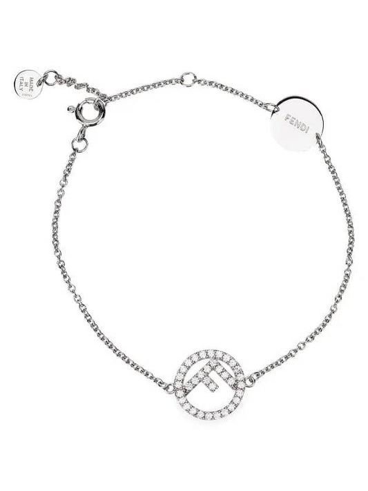 Luxury Fendi FF Logo Chain Bracelet Silver
