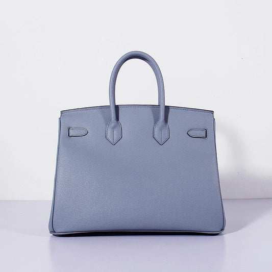 Luxury Hermes 35cm Birkin Bag Epsom Leather Blue Lin Gold
