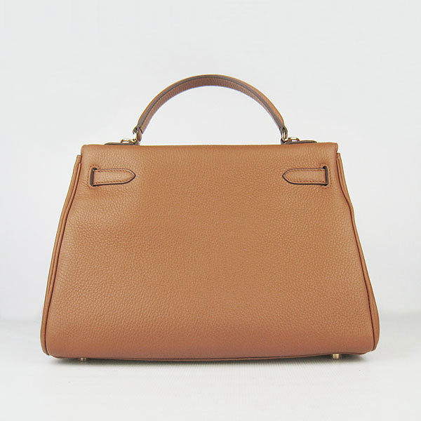 Luxury Hermes Kelly 32cm Togo Leather 6108 Light Coffee Golden