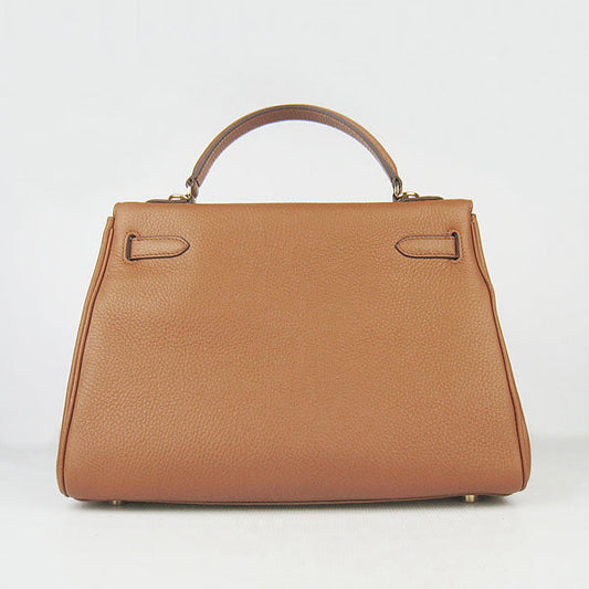 Luxury Hermes Kelly 32cm Togo Leather 6108 Light Coffee Golden