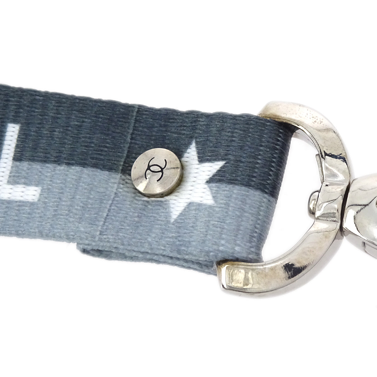 Chanel Star Neck Strap Gray 01P Small New