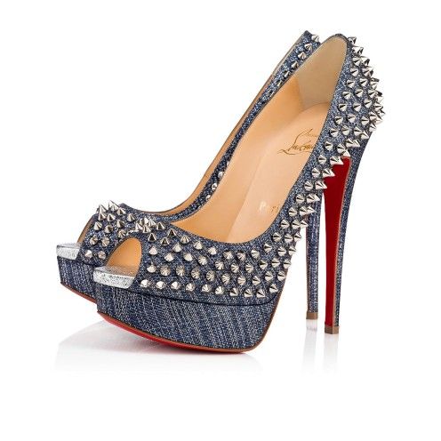 CHRISTIAN LOUBOUTIN METALLIC LADY PEEP SPIKES 150MM