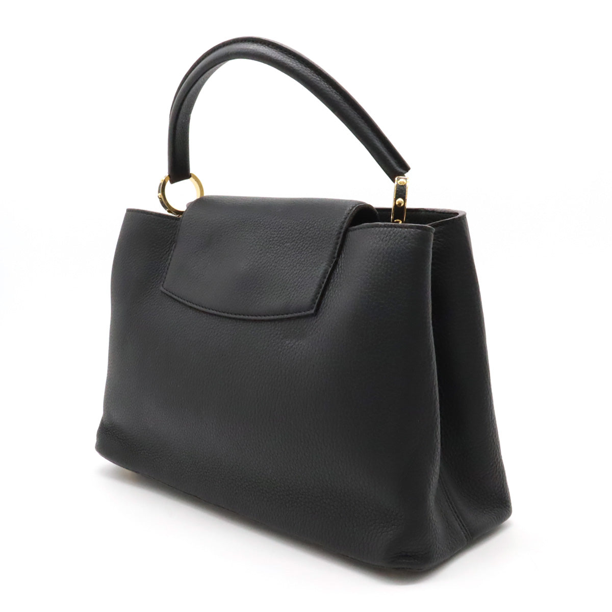 LOUIS VUITTON Louis Vuitton Capsine MM Handbag  Leather Black Black Gold  M48864