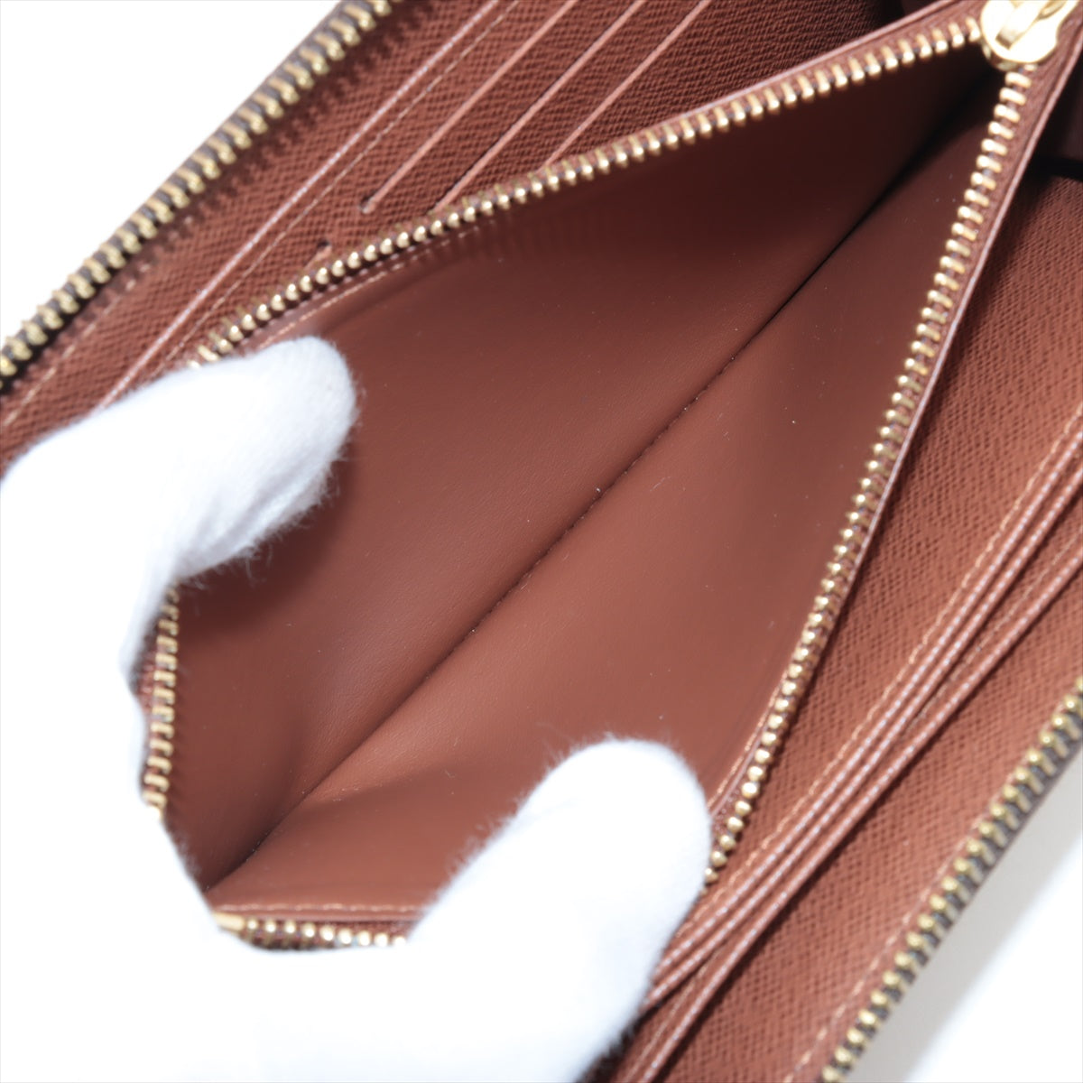 Louis Vuitton Monogram  Wallet M42616 Brown Round Zip Wallet