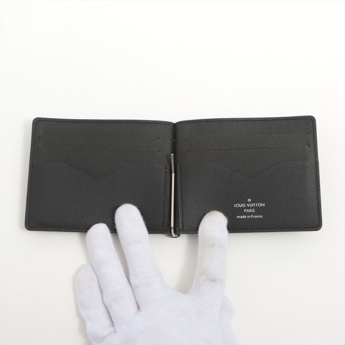Louis Vuitton Taiga Portfolio Palas M62978 Black Money Clipper