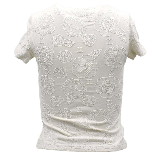 Chanel Camellia T-shirt White 98P #38