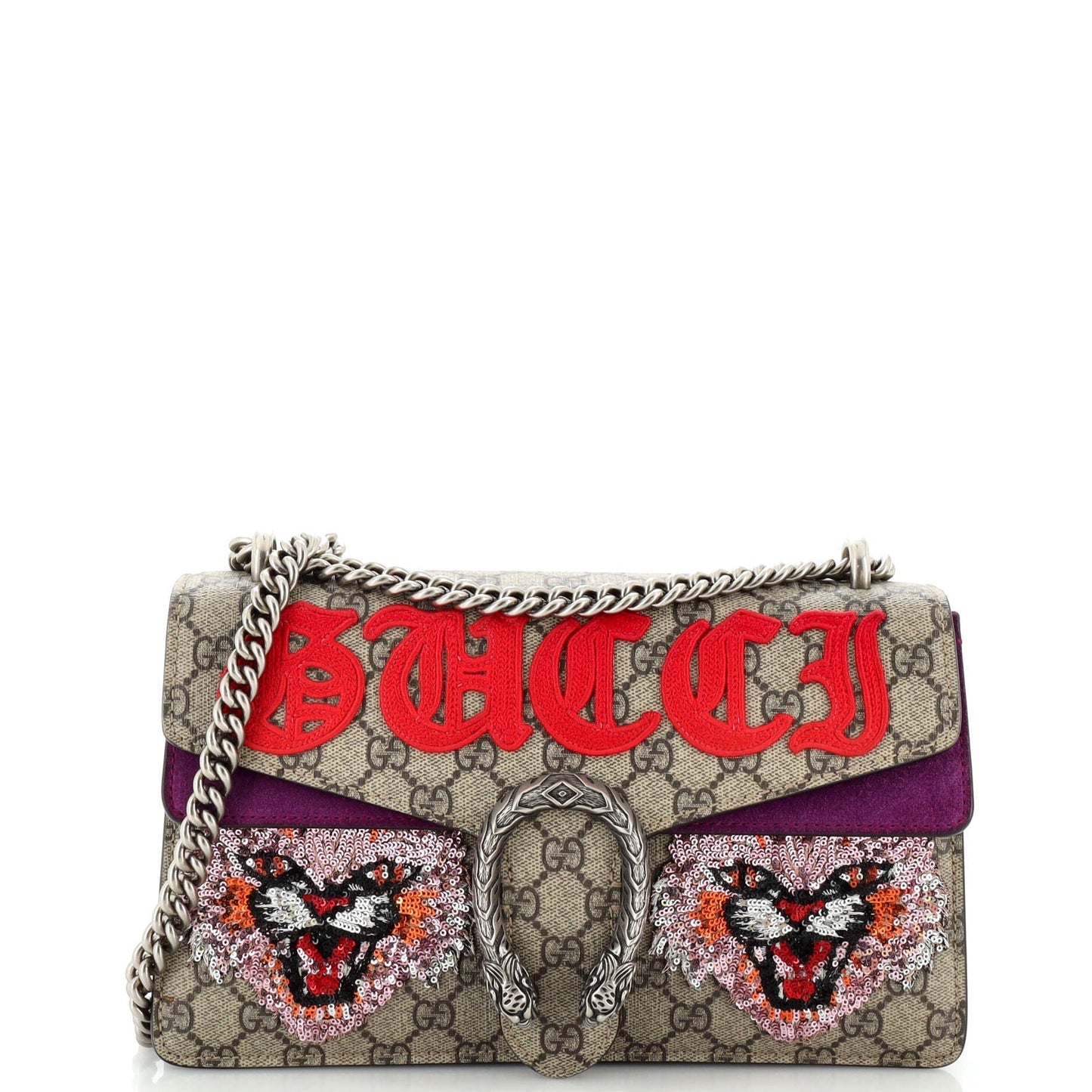 Luxury Gucci Trending 2025 Dionysus Bag Embroidered GG Coated Canvas Small